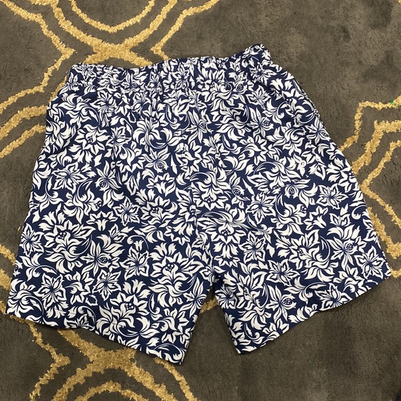 Navy Blue and White Floral Speedo Swim Trunks Size Small - Picture 6 of 7